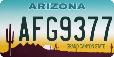 AZ license plate AFG9377