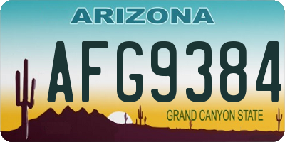 AZ license plate AFG9384