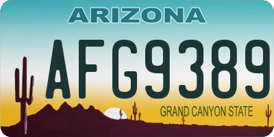 AZ license plate AFG9389