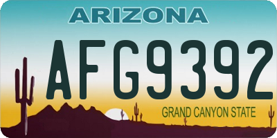 AZ license plate AFG9392