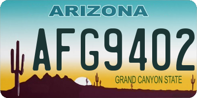 AZ license plate AFG9402