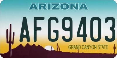AZ license plate AFG9403