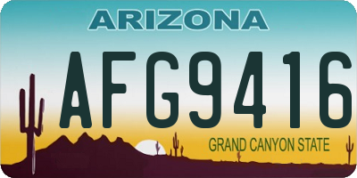AZ license plate AFG9416