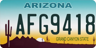 AZ license plate AFG9418