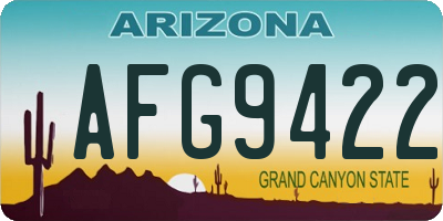 AZ license plate AFG9422