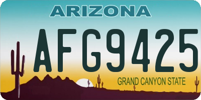 AZ license plate AFG9425