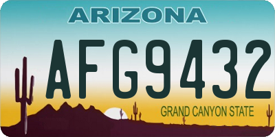 AZ license plate AFG9432