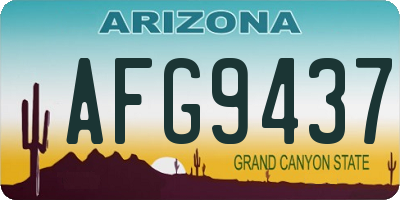 AZ license plate AFG9437