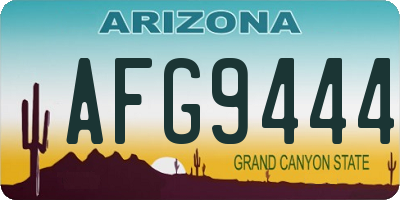 AZ license plate AFG9444