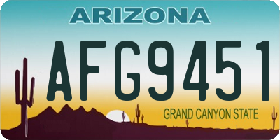 AZ license plate AFG9451