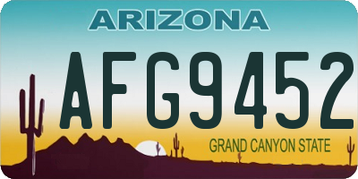 AZ license plate AFG9452