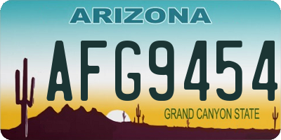 AZ license plate AFG9454