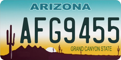 AZ license plate AFG9455