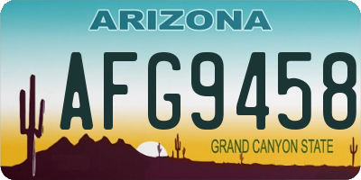 AZ license plate AFG9458