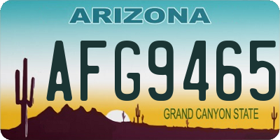 AZ license plate AFG9465