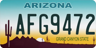 AZ license plate AFG9472