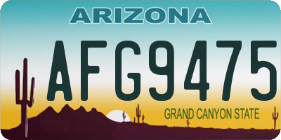 AZ license plate AFG9475