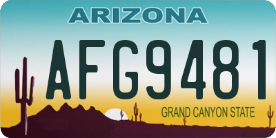 AZ license plate AFG9481