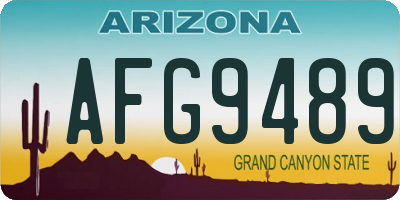 AZ license plate AFG9489