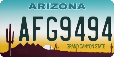 AZ license plate AFG9494