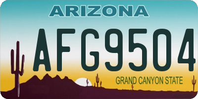 AZ license plate AFG9504