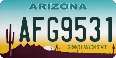 AZ license plate AFG9531