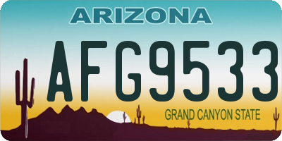 AZ license plate AFG9533