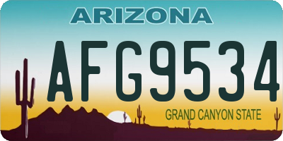 AZ license plate AFG9534