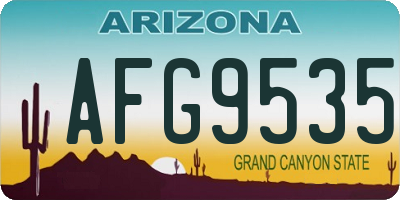 AZ license plate AFG9535