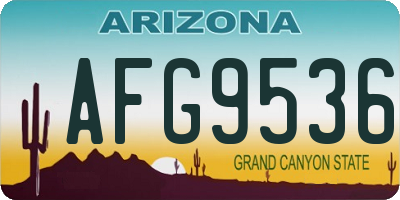 AZ license plate AFG9536