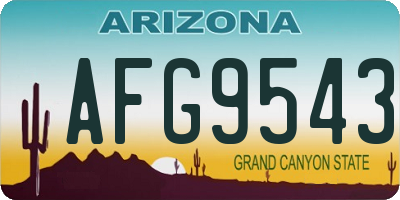 AZ license plate AFG9543
