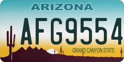 AZ license plate AFG9554