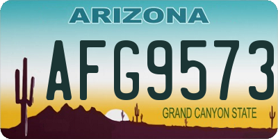 AZ license plate AFG9573