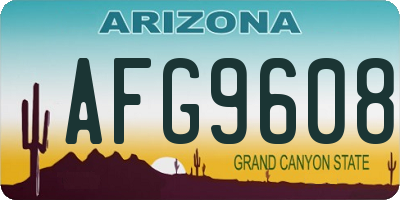 AZ license plate AFG9608