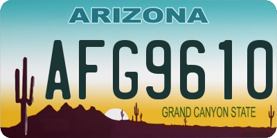 AZ license plate AFG9610