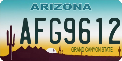 AZ license plate AFG9612