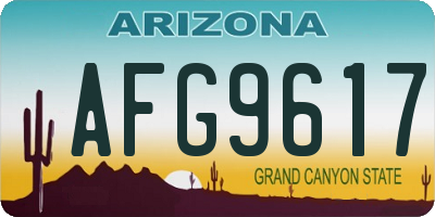 AZ license plate AFG9617