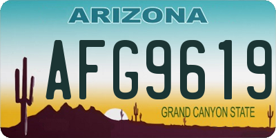 AZ license plate AFG9619