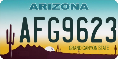 AZ license plate AFG9623