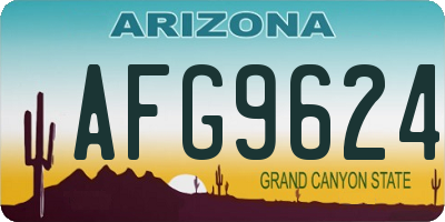 AZ license plate AFG9624