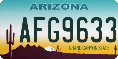 AZ license plate AFG9633
