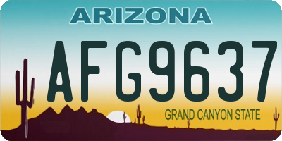 AZ license plate AFG9637