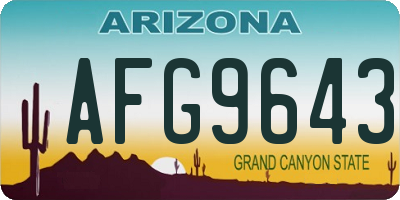 AZ license plate AFG9643
