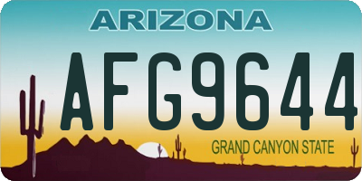 AZ license plate AFG9644