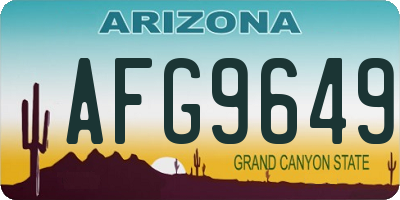 AZ license plate AFG9649