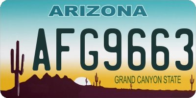 AZ license plate AFG9663