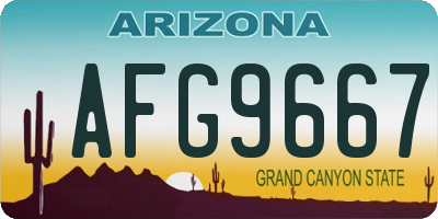 AZ license plate AFG9667