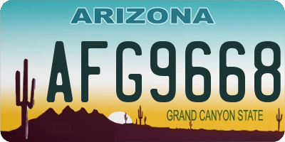 AZ license plate AFG9668