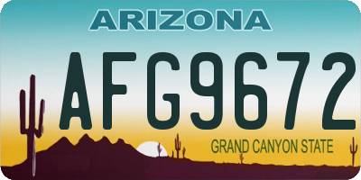 AZ license plate AFG9672