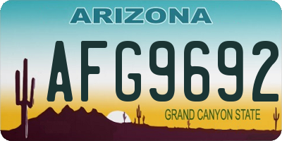 AZ license plate AFG9692